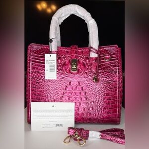 Brahmin Pomegranate Melbourne Nakita Crocodile Embossed Satchel
